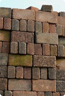 Image of recycled bricks stacked